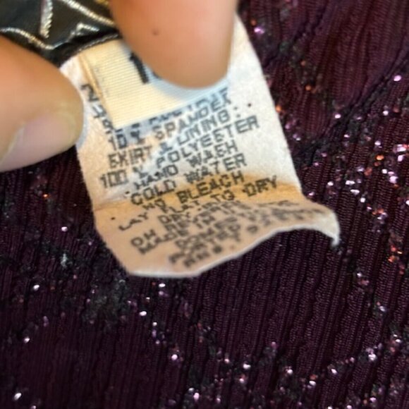 Alex Evenings Dress Women's Size 10 Maxi‎ Sparkles Wedding Guest Purple - Picture 4 of 4